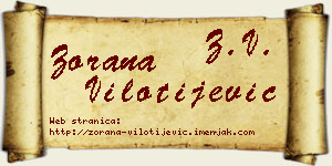 Zorana Vilotijević vizit kartica